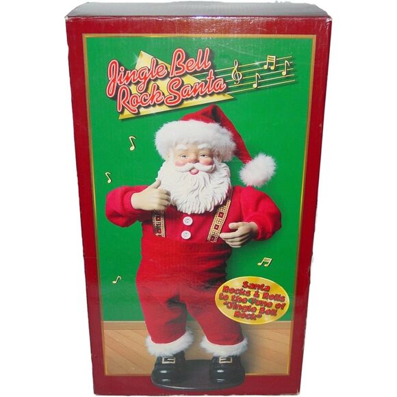 Jingle Bell Rock Santa Animated Dancing Singing Rock Santa Collectibles - Picture 1 of 2
